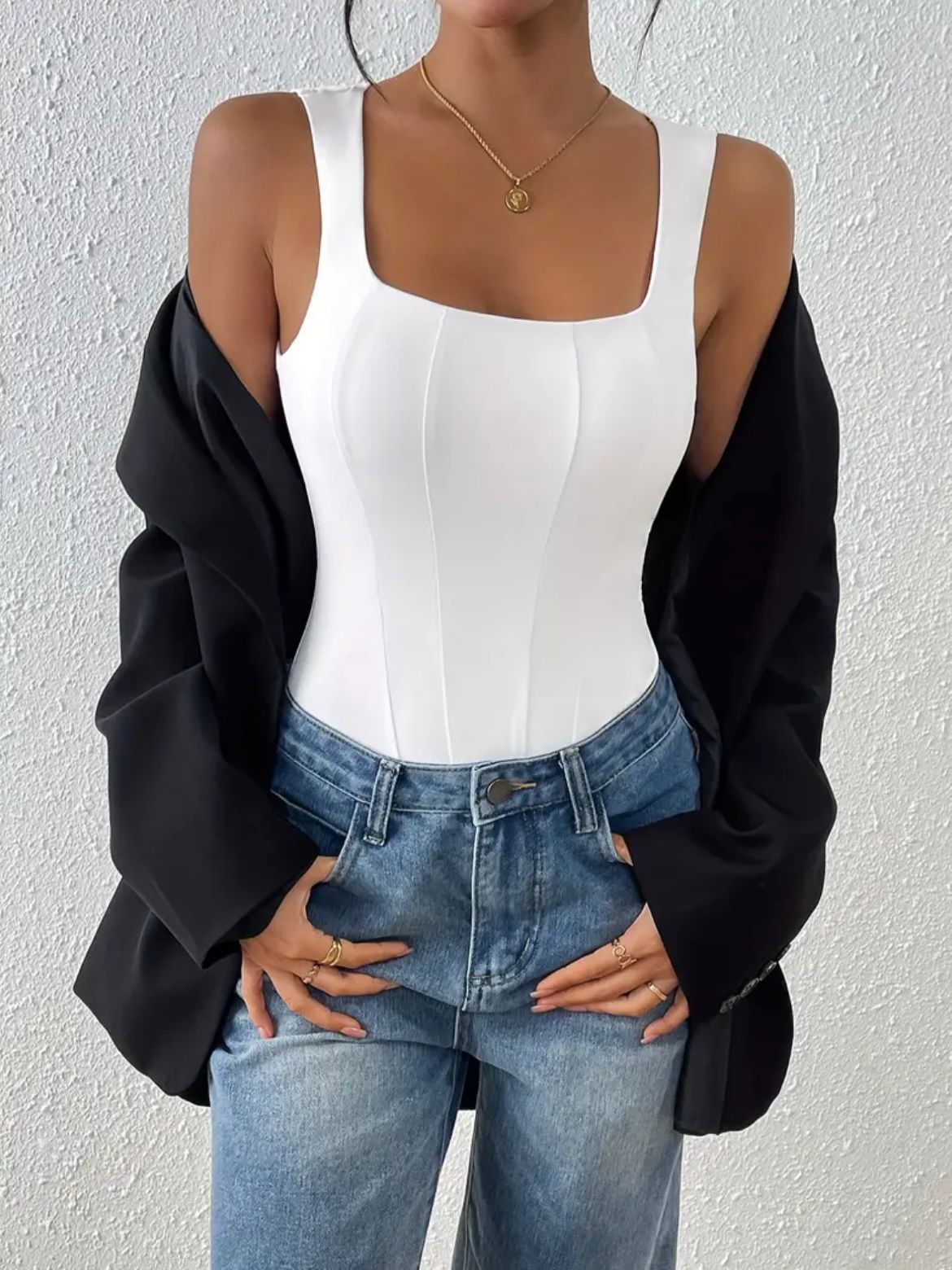 Women'S Square-Neck Sleeveless Bodysuits