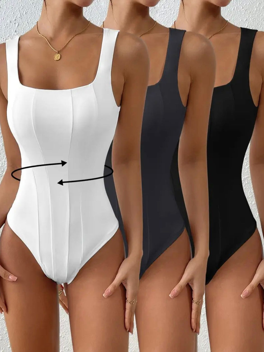 Women'S Square-Neck Sleeveless Bodysuits